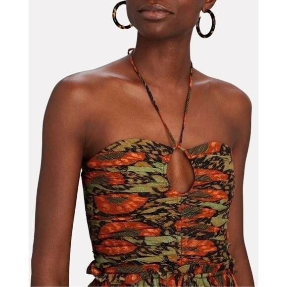 Ulla Johnson Evanthe Fit & Flare Halter Floral Chiffon Dress Midi wedding guest - Picture 5 of 16